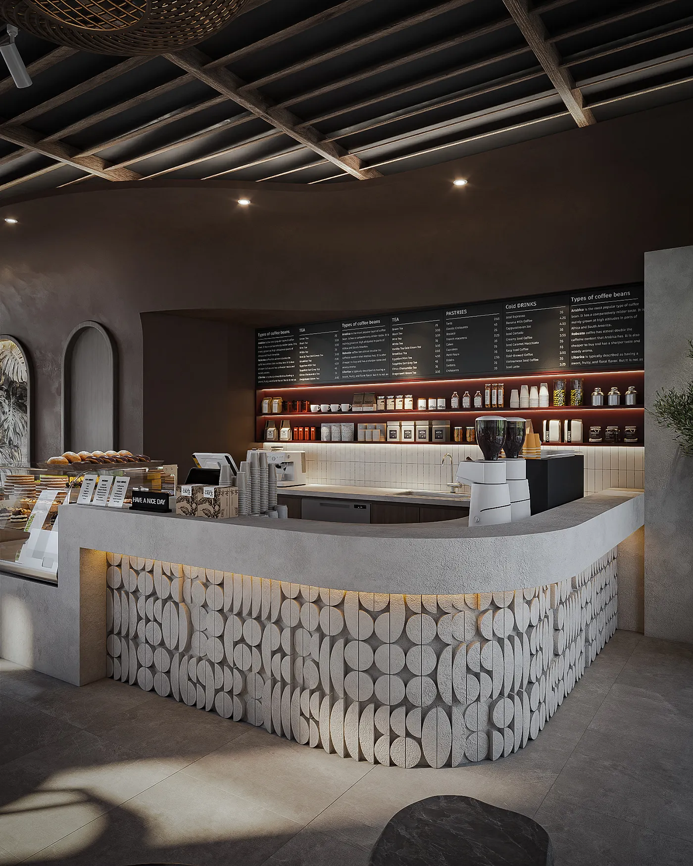 Nội thất quán cafe khung thép phong cách công nghiệp