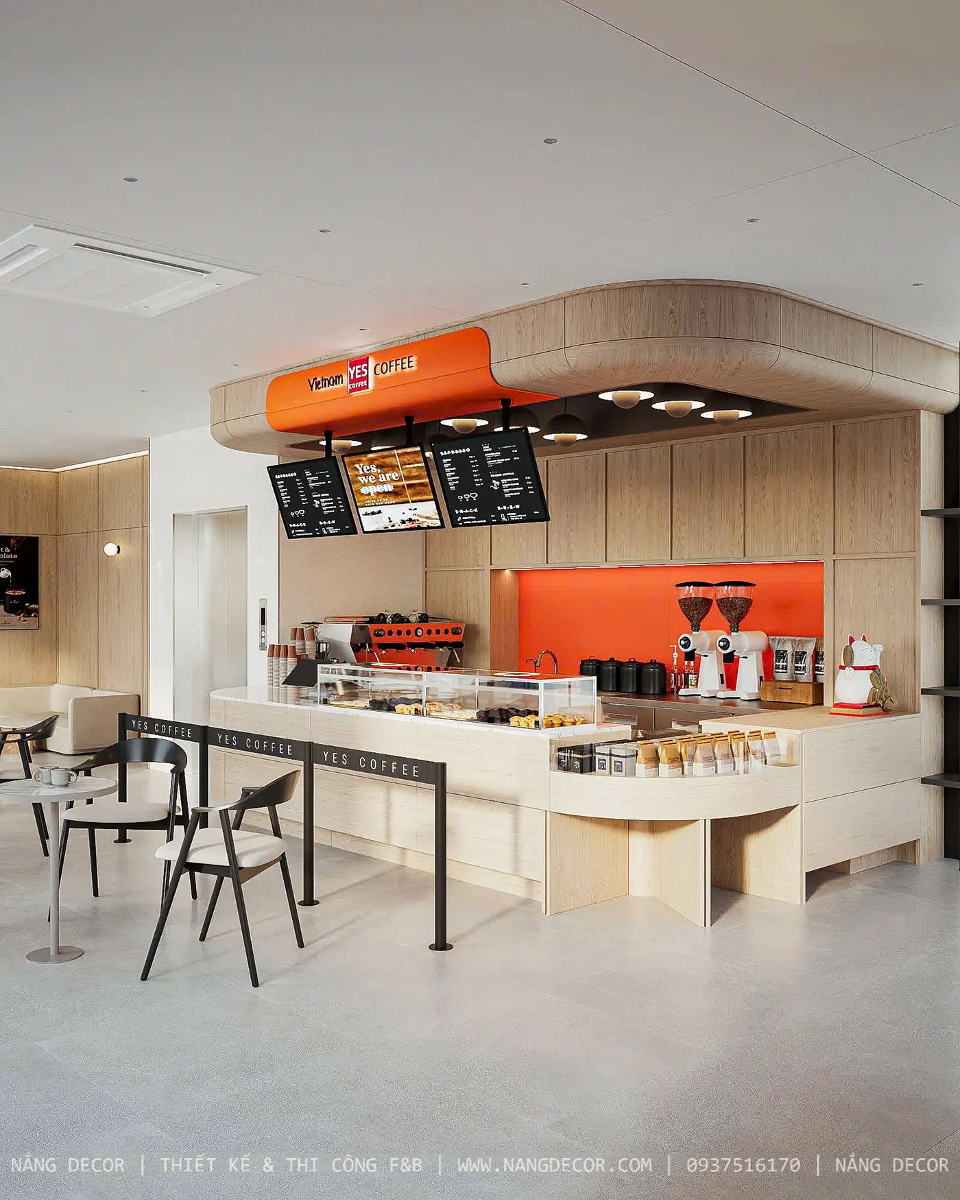 Giải pháp thiết kế quán cafe diện tích khiêm tốn với mảng xanh tự nhiên