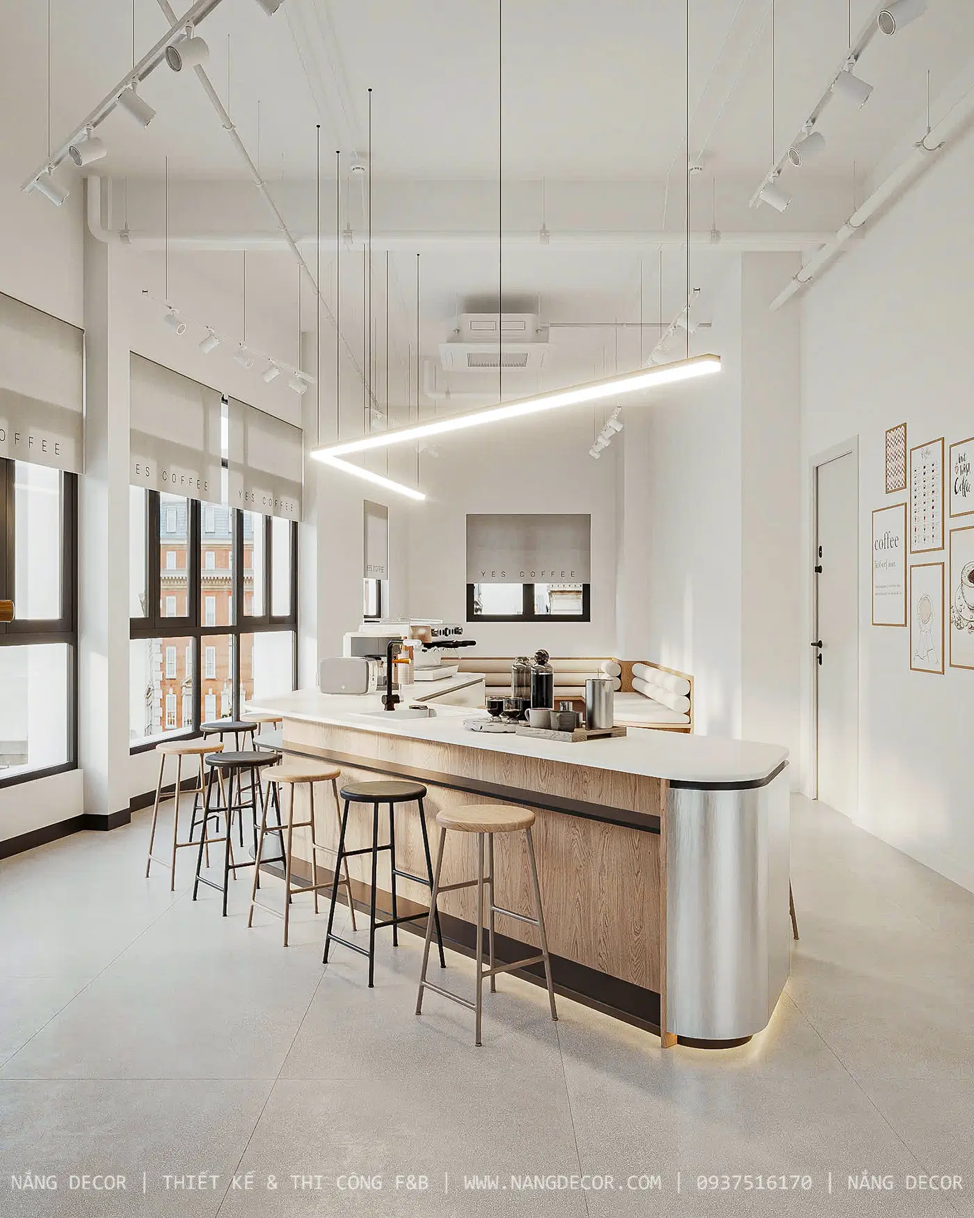 Nắng Decor thi công quán cafe sân vườn đơn giản, thu hút khách hàng với chi phí tối ưu