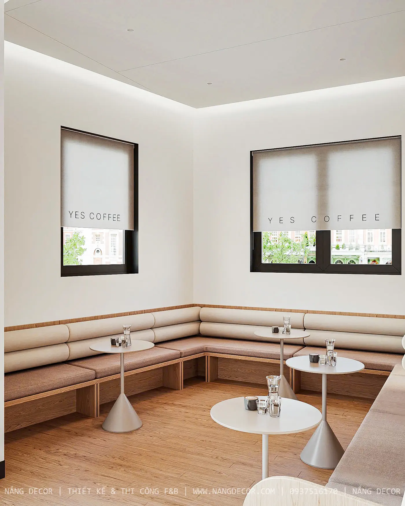 Không gian quầy bar cafe đơn giản nhưng tinh tế, mang phong cách độc đáo.