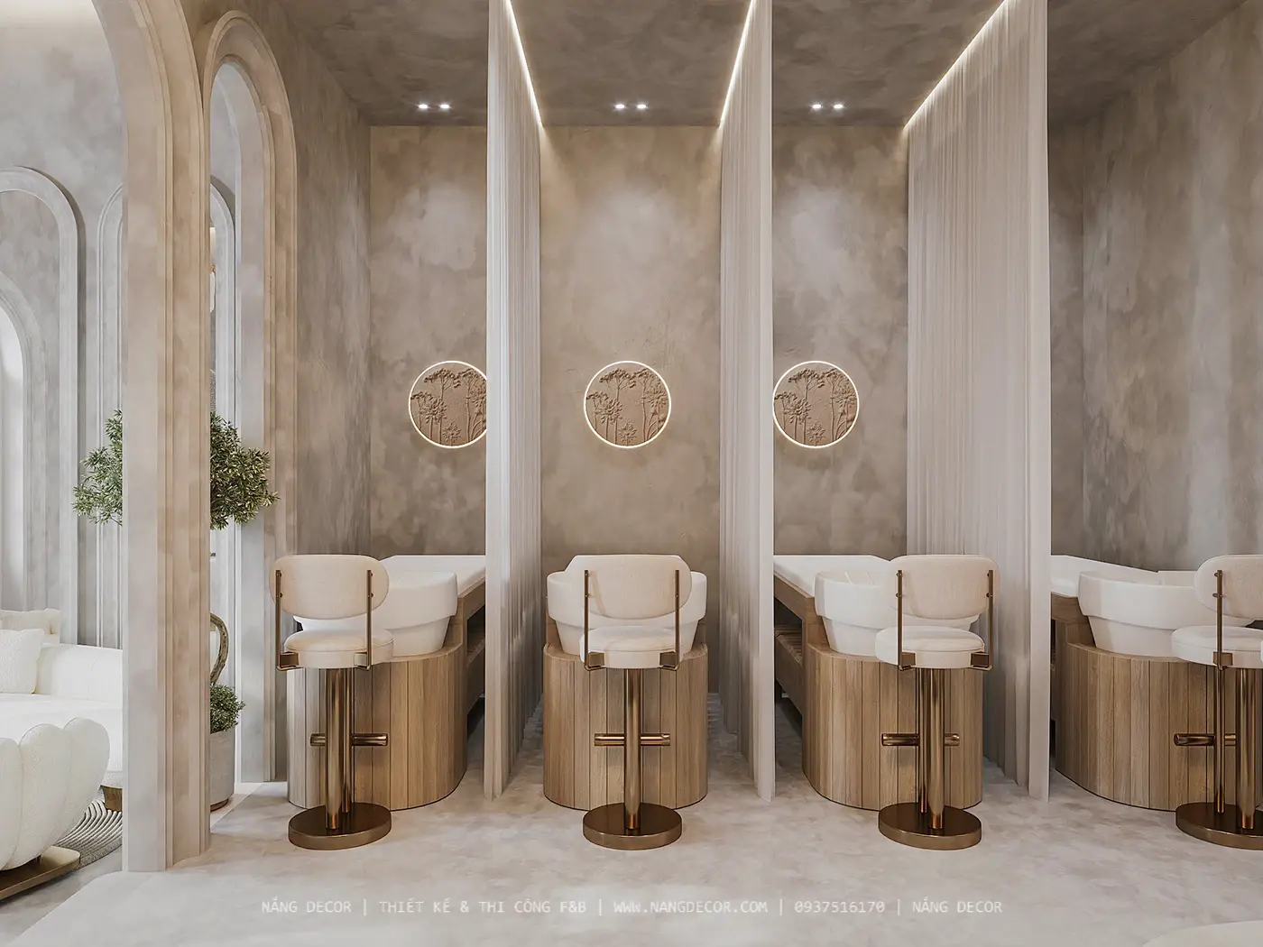 Không gian trưng bày sản phẩm đẹp mắt trong showroom sang trọng