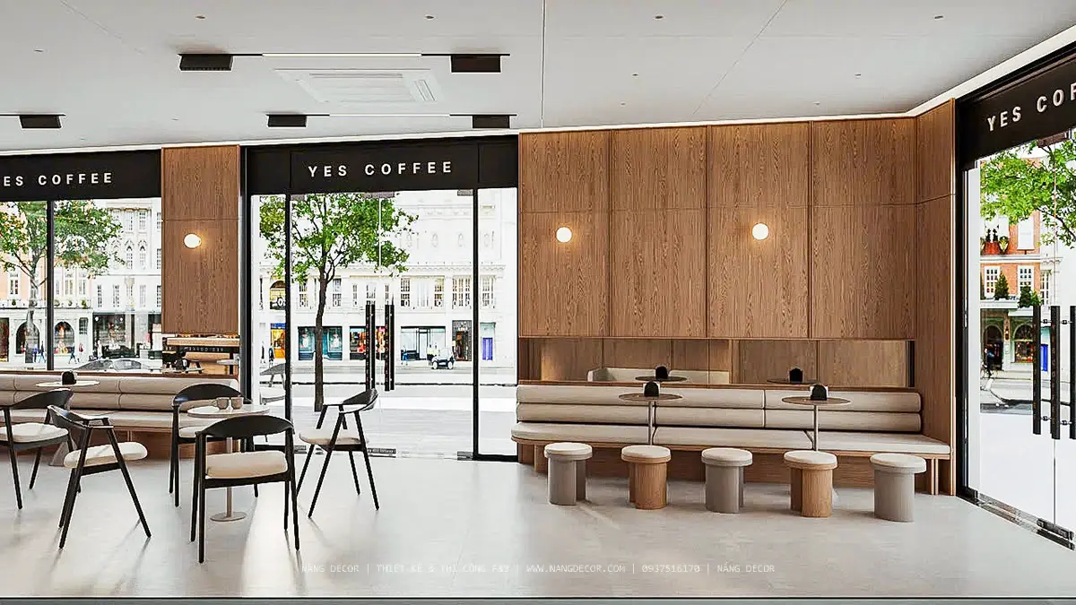 Hình ảnh thi công tiểu cảnh và lối đi trong quán cafe sân vườn chuyên nghiệp.